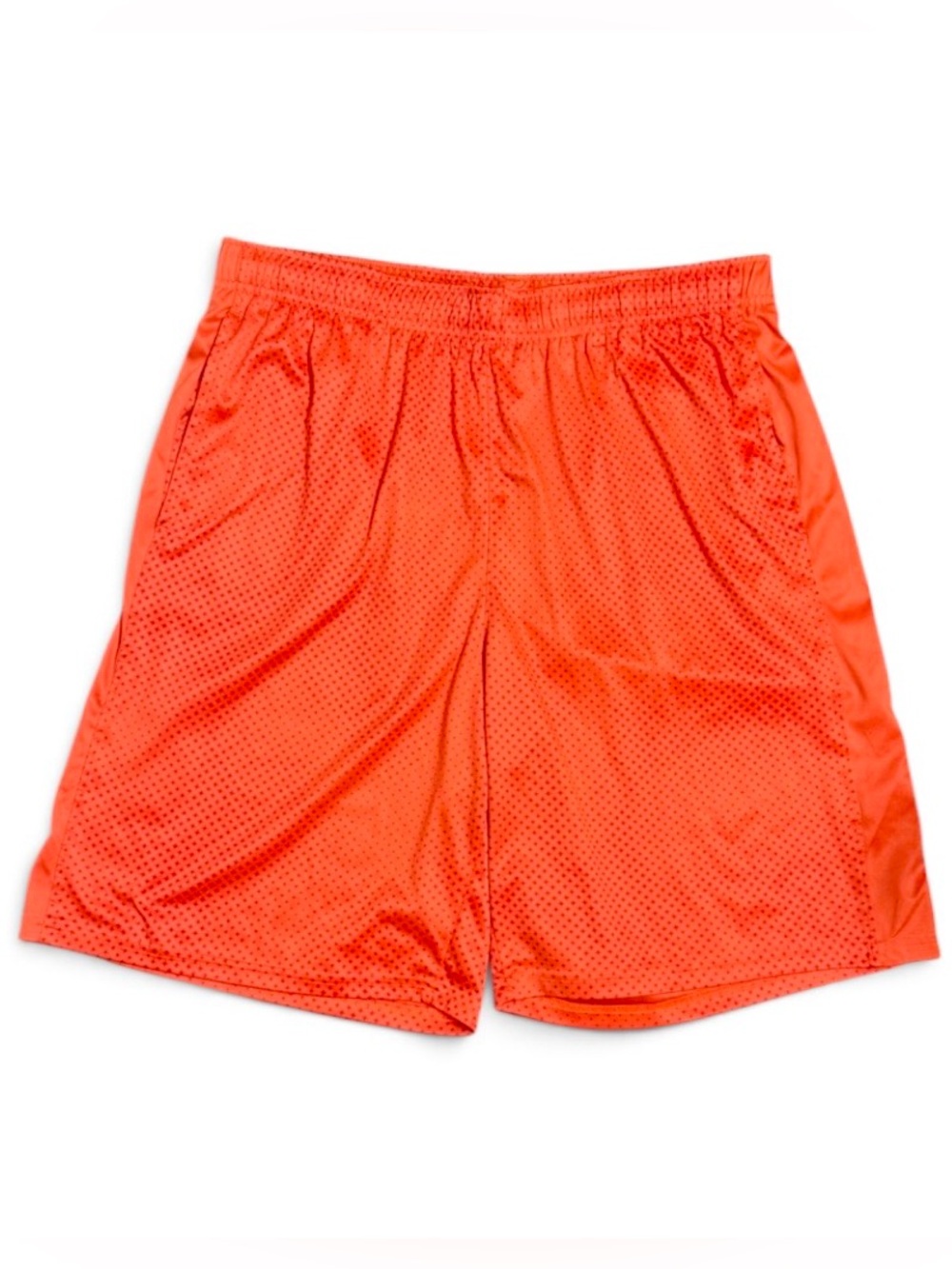 Reebok Men’s Large Orange Mesh Basketball Shorts Athletic Gym Drawstring